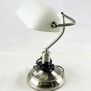 Lámpara de Escritorio Metálica con Pantalla de Vidrio Blanco - imagen 2