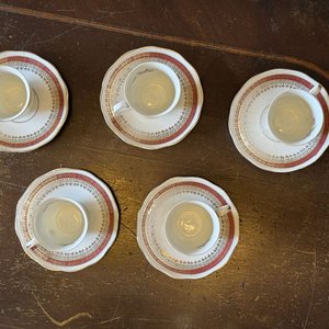 Juego de 5 Tazas con Plato de Porcelana Stanitta Paraná con Flores - imagen 13