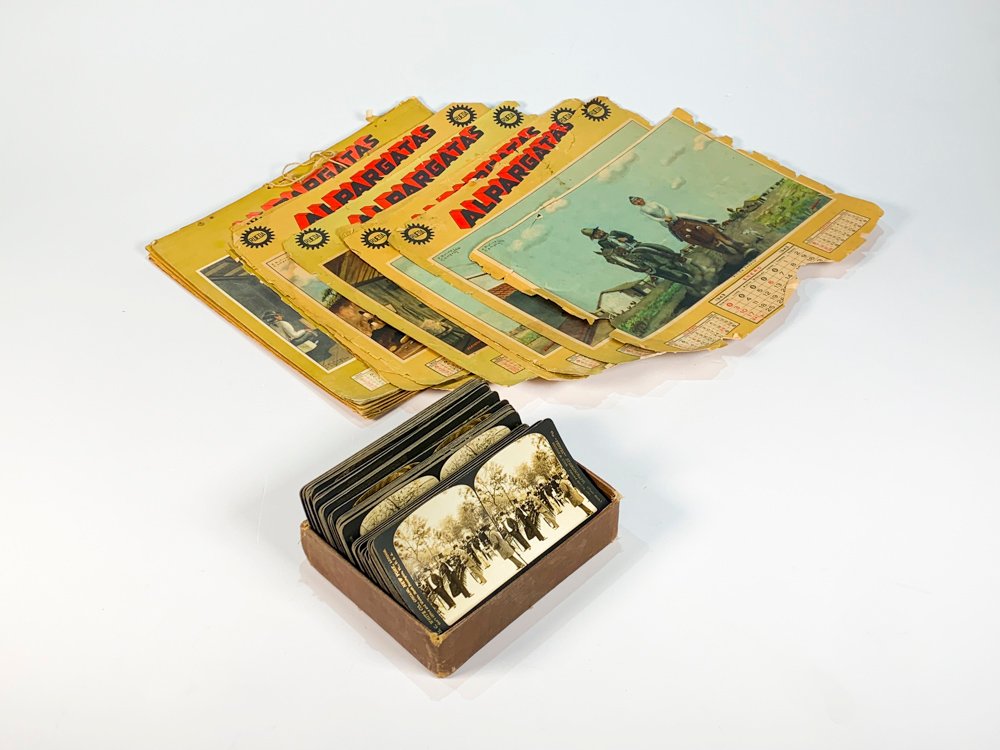 Lote de Almanaques Alpargatas Años 40 y Fotografías para Visor S.XX