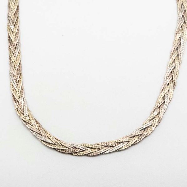 Cadena de Plata Trenzada Chata 40 cm - imagen 1