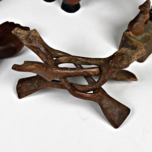 Lote de 5 Figuras de Madera: Niño con Perro y Animales - imagen 7