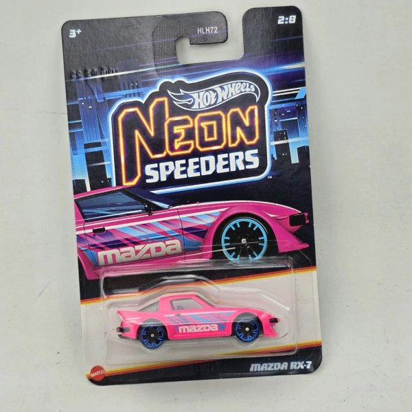 Hot Wheels Mazda RX-7 Neon Speeders Rosa - imagen 1