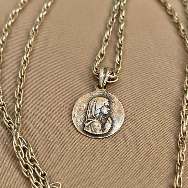 Cadena de Plata con Colgante Religioso - imagen 2