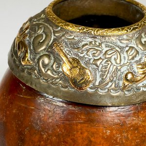 Mate con linda virola de plata y oro decorada (virola media suelta) - imagen 5