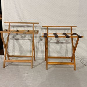 Portaequipajes Plegables de Madera con Cintas de Tela - imagen 1