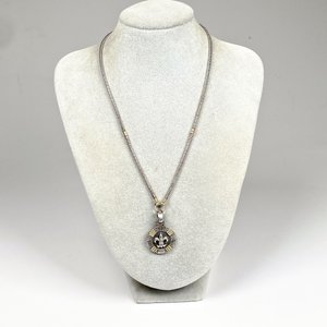 Cadena y Colgante de Plata y Oro con Flor de Lis - imagen 2