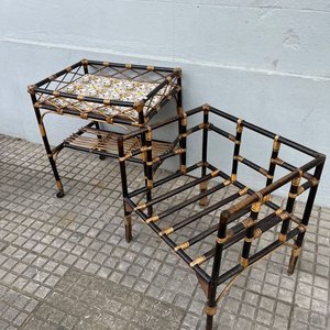 Juego de Patio Ratan: Mesa con Azulejos y 2 Sillones con Almohadones - imagen 8