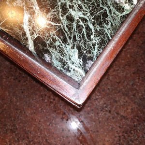 Mesa Art Decó Francesa de Jacarandá con Tapa de Mármol Verde - imagen 6