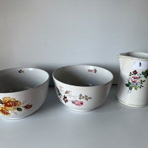 Juego de 2 Bowls y 1 Jarra con Flores - imagen 2