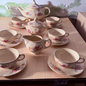 Juego de Té Versailles Porcelana con Flores - imagen 12