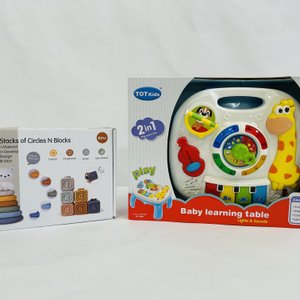 Lote siguiente: Mesa de Aprendizaje Didáctica 2 en 1 Tot Kids con Juego de Apilar Círculos