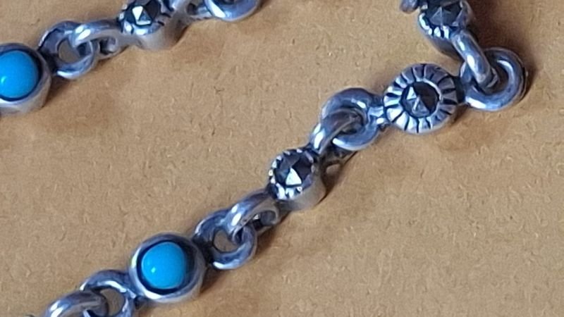 Linda Pulsera de plata con detalles en plata y azul - imagen 3