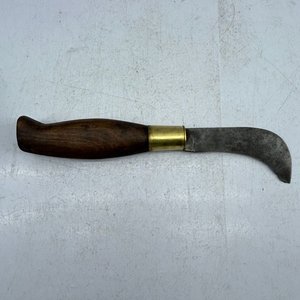Navaja Francesa Antigua Hoja Acero Carbono Mango Madera - imagen 2