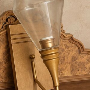 Aplique de Pared Vintage Madera y Vidrio Dorado - imagen 2