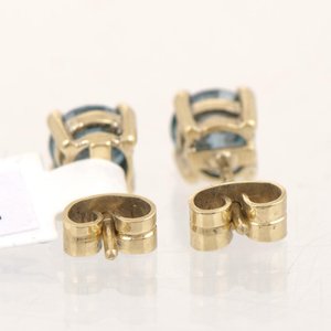 Par de Arracadas de Oro 18k con Brillantes Azules 1.3Ct - imagen 2