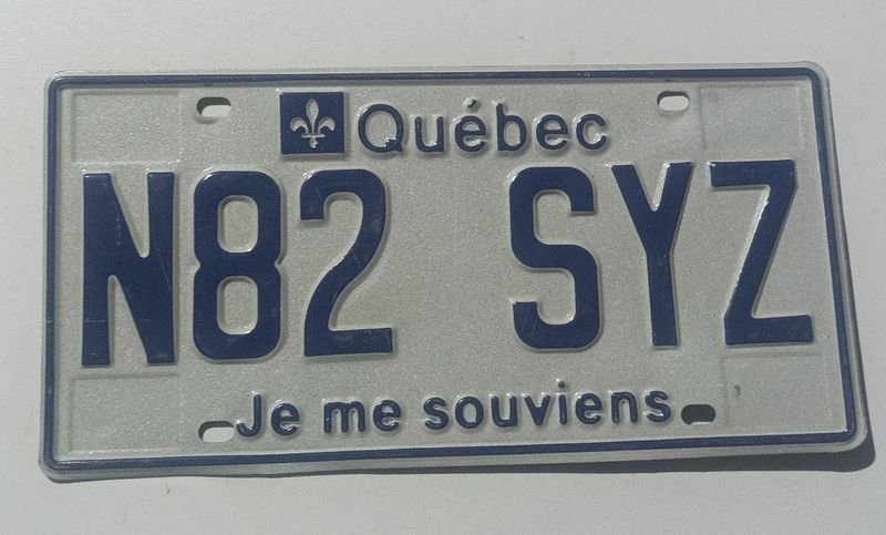 Lote siguiente: Matrícula original de Canadá