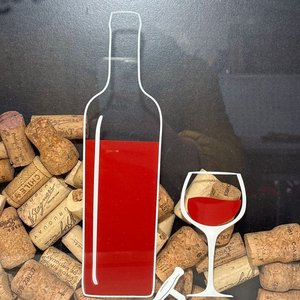Cuadro Decorativo Temático de Vino con Corchos y Frase - imagen 3