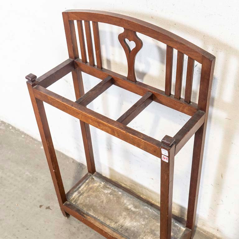 Paragüero de madera con bandeja de chapa para exterior - imagen 2