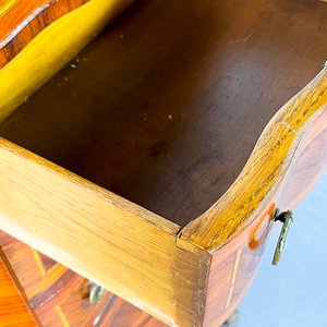 Semanaire Luis XV de Caoba y Marqueterie con 7 Cajones y Mármol Beige - imagen 4