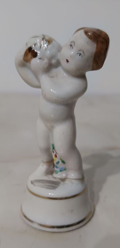 Querubín de porcelana estilo Goebel Hummel vintage de la década de 1930 - imagen 3