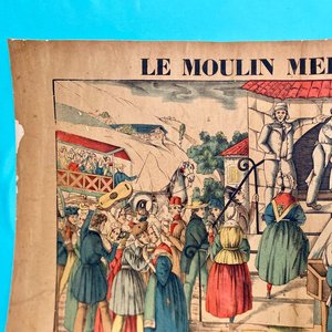 Lámina Francesa Antigua "Le Moulin Merveilleux" - Tema Satírico y Folclórico - imagen 6