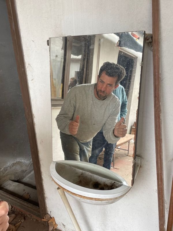 Espejo Rectangular con Marco Metálico