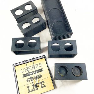 Set de 7 Piezas: Servilletero y Soportes Negros - imagen 2