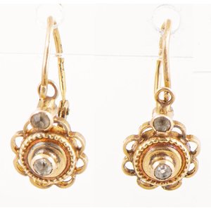 3 Pares de Arracadas de Oro con Piedras y Perlas - imagen 2