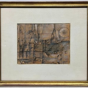 Acuarela y Tinta "Ramot Menashe" de José Gurvich (1964) - imagen 2