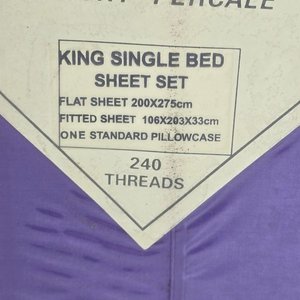 Juego de Sábanas Garden Australia Luxury Percale Violeta 240 Hilos King Single - imagen 2