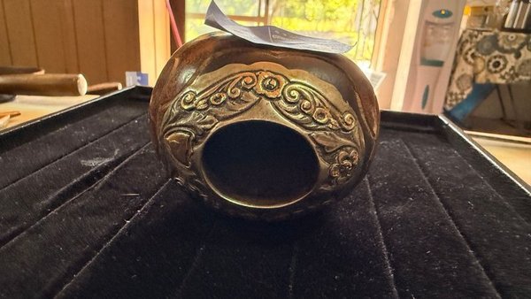 Mate Galleta Virola Plata y Oro - Vaso de plata y oro con diseño decorativo - imagen 2