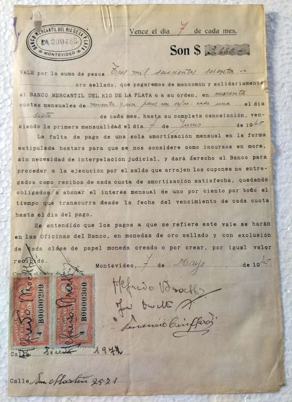 Lote anterior: Certificado de Banco Mercantil del Río de la Plata