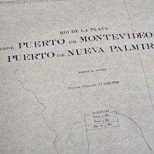 Mapa Antiguo Río de la Plata: Puerto de Montevideo a Puerto de Nueva Palmira - imagen 1