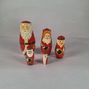 Mamushkas Papá Noel de Madera Pintada - imagen 2