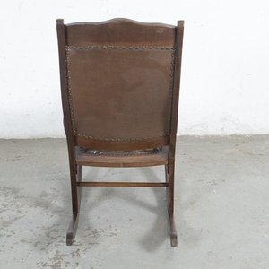 Sillón Hamaca Colonial Tapizado en Cuerina Marrón - imagen 3