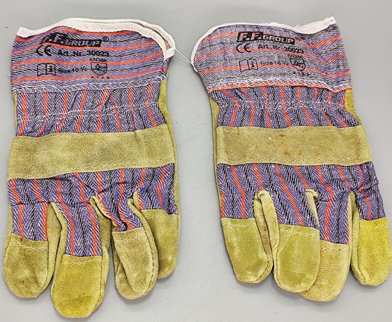 Par de Guantes de Descarne y Tela Talle 10 1/2