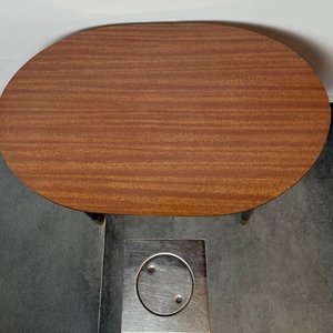 Mesa Ratona Oval Estilo Americano Enchapada - imagen 5