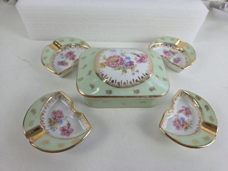 Juego de porcelana francesa Limoges, bandeja y accesorios - imagen 4