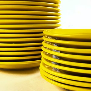 Lote de 24 Platos Llanos Amarillos de Cerámica para Postre - imagen 3