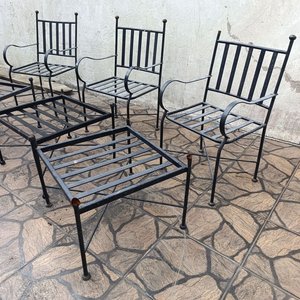 Conjunto de Sillones y Mesas Auxiliares de Hierro Negro - imagen 3