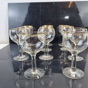 Set de 11 Copas para Licor con Detalles Fileteados en Oro - imagen 3