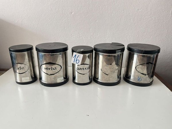 Set de 4 Tarros Niquelados con Tapa para Alimentos - imagen 1