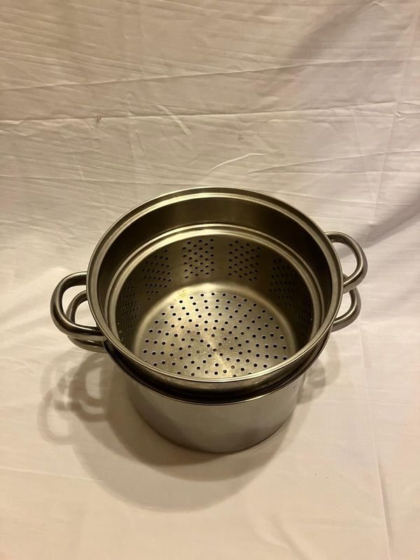 Lote - una olla pastera / vaporera multifunción de acero inoxidable
