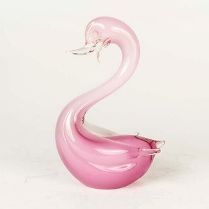 Lote siguiente: Adorno Cisne de Cristal Murano Rosa - 19 cm