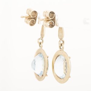 Par de Caravanas de Oro 18k con Topacios Celestes - imagen 2