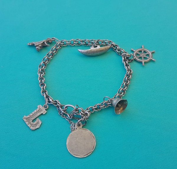 Pulsera de dama en plata con dijes - imagen 6