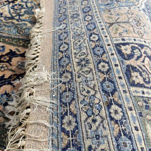 Alfombra Persa Diseño Ornamental con Medallón Central - Azul, Beige y Rosa - imagen 4