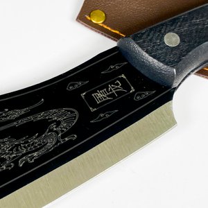 Cuchillo hoja de acero labrada 19 cm ,con vaina - imagen 3
