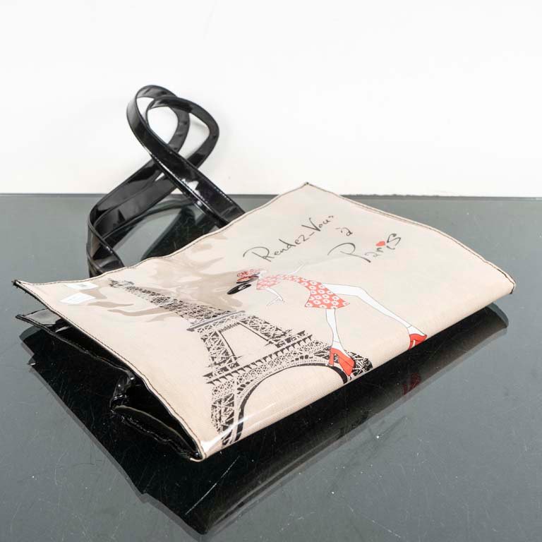 Bolso Tote "Rendez-Vouz a Paris" de PVC Brillante