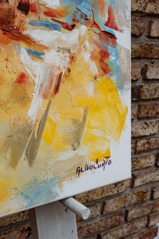 Pintura Abstracta al Óleo de Aldo Curto (70x50 cm) - imagen 1